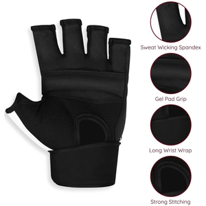 Gant professionnel MMA noir mat 7oz MMA entraînement Sparring grappling boxe demi-doigts gants de boxe MMA en cuir - Product Image 2