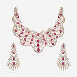 Zircon Necklace 184473 Elegant <b>Wedding</b> <b>Accessory</b> with Dazzling Zircon Stones - Product Image 1