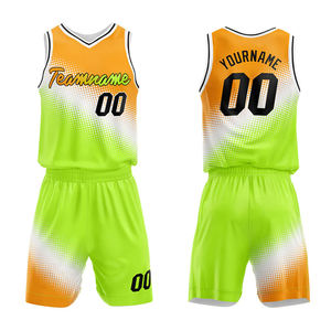 Uniformes de Baloncesto Sublimados Personalizados al por Mayor, Conjuntos Transpirables de Secado Rápido, Camisetas con Cuello en V 100% Poliéster, Unisex para Adultos, Tallas Grandes - Product Image 4