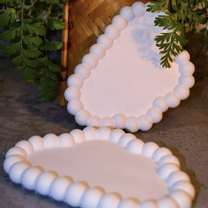 Plateau organisateur en béton blanc artisanal pour la décoration de la maison et de la table, produit en ciment élégant du Vietnam - Product Image 6