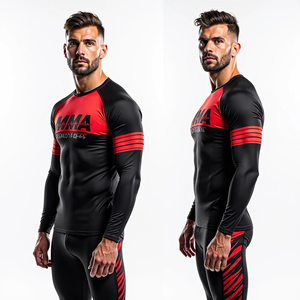 Personalizado Bjj Rash Guards Fabricante Impresión por sublimación de alta calidad Durable MMA Rash Guards para gimnasio y lucha - Product Image 3