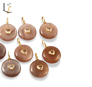 Pendentif en argent sterling 925 avec pierre de lune ronde en chocolat naturel, incrustation de pierres précieuses, pendentifs fins, breloques pour femmes et filles, tendance mode - Product Image 4