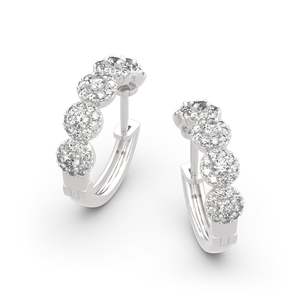 Jeulia <b>Sterling</b> <b>Silver</b> Classic Round Cut <b>Hoop</b> Earrings - Product Image 3