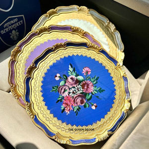 Handcrafted Metallic Serving Tray With Floral Snake Theme For Wedding Home Hotel Hot Selling Premium Modern Designed - Product Image 4