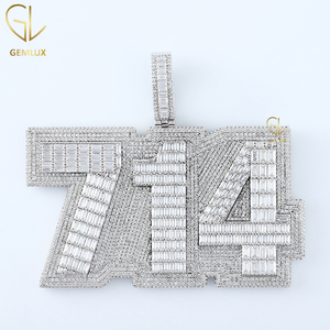 Colgantes de joyería fina más vendidos 925 Plata Iced Out Round Cut Moissanite Diamond HipHop Memory Pendant para hombres y mujeres - Product Image 4