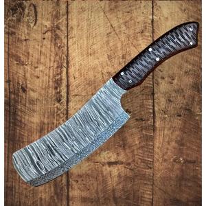 Cuchillo de Cocina Tipo Cleaver de Acero de Damasco de 10 Pulgadas Hecho a Mano con Funda de Cuero Única, Mango Hermoso y Personalizable - Product Image 5