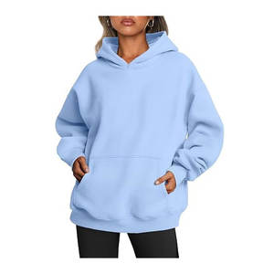 Sudadera con capucha de algodón de lana bordada en 3D con hombros caídos de gran tamaño de alta calidad para mujer, logotipo personalizado para ropa de calle de invierno - Product Image 1