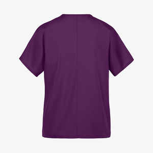 Blouse médicale rouge à col en V unisexe, uniforme d'hôpital, tissu tissé en coton et polyester avec poche pour le personnel médical - Product Image 4