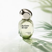 Flacon de parfum haut de gamme en verre à double paroi de 50 ml, base lourde, vaporisateur à fine brume, flacons de parfum avec boîtes