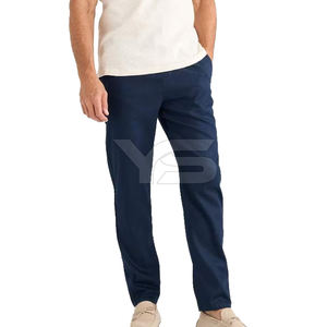 Jogger de entrenamiento de atleta con logotipo personalizado para hombre, pantalones de Jogger informales no tejidos planos rectos teñidos lisos de tela de algodón 100% - Product Image 3