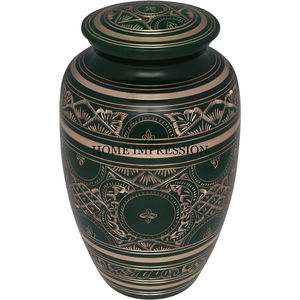 Urnas de Metal Vintage verde dorado de estilo americano para cenizas, último diseño, suministros funerarios de cremación, urnas memorables al por mayor - Product Image 4