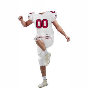 Dernier design de maillot de football américain personnalisé par sublimation, manches courtes, 100% polyester, tissu respirant et anti-humidité - Product Image 5