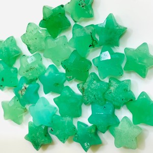พลอยคริโซเพรสสีเขียวธรรมชาติ100% อัญมณี Briolette แกะสลักด้วยมืออัญมณีหลวมดูน่าทึ่งมาก100ชิ้น - Product Image 1
