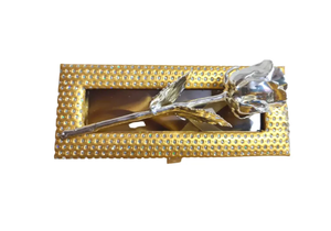 Vente en gros de roses plaquées argent 24 carats, naturelles et étincelantes, meilleur cadeau pour anniversaire homme femme fille et garçon, cadeaux de Saint-Valentin article - Product Image 3