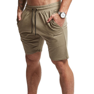 Pantalones Cortos Bermuda de Algodón Tejido de Color Sólido para Hombre, Cintura Media, con Cordón, Casuales, con Bolsillos, Transpirables - Product Image 2