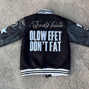 Veste universitaire en cuir pour hommes Streetwear Bomber d'hiver avec logo personnalisé broderie en chenille Patchwork de haute qualité Letterman pour hommes - Product Image 2