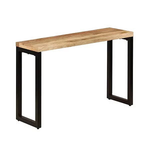 Industrial-Grade <b>Foldable</b> Mango Wood Iron Console <b>Table</b> Durable Farmhouse Style for Hotel Entry <b>Dining</b> Villa Bedroom Living Room - Product Image 1