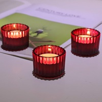Porte-bougie en verre romantique imprimé en soie rouge de haute qualité, étanche, très vendu, écologique, pour Pâques, Noël, mariage