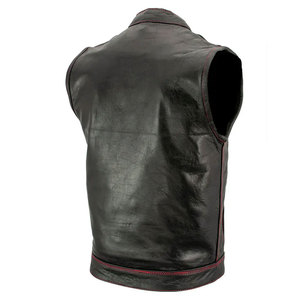 เสื้อกั๊กหนังสำหรับผู้ชายเสื้อกั๊กหนังดีไซน์ใหม่ - Product Image 4