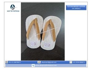 Chaussons en coton tressé naturel écologique Sandales de chambre en coton crochet à feuilles persistantes à usage domestique Type de string durable Sandales de chambre - Product Image 2