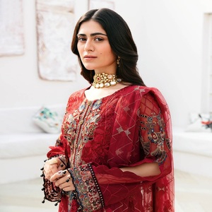 Venta de Eid, vestidos de trabajo bordados pesados indios y paquistaníes, Saari de tres piezas Salwar Kameez pakistaní e indio para mujer - Product Image 6