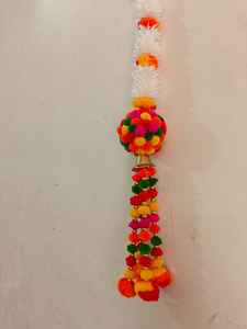 Jazmín y Pompón bola Faux guirnalda artificial colgantes par Pooja decoración de inauguración de la casa Haldi Mehendi Dholk Navidad Dec - Product Image 3