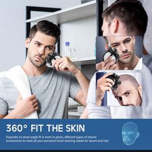 Rasoir Électrique Rotatif Étanche 5-en-1 pour Hommes, Kit de Rasage Tête Chauve avec 7 Têtes de Coupe Flottantes, Fonction Cinq Lames IPX7 - Product Image 4