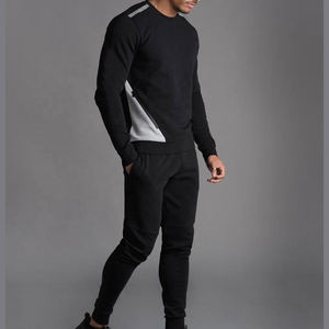 Ensemble de survêtement de sport pour hommes, sweat à capuche à manches longues, pantalon de jogging à coupe ajustée, pantalon complet pour hommes, survêtement à rayures - Product Image 2