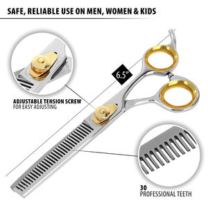 กรรไกรตัดผมบางคุณภาพดีกรรไกรสเตนเลสขัดเงากระจก - Product Image 6