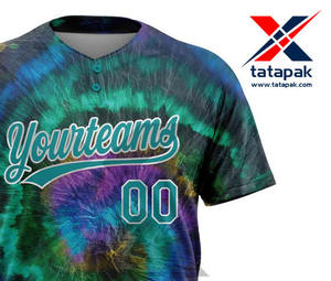 Custom Tye Dye Blanco 3D Dos botones Unisex Softball Jersey Soft Baseball & Softball Wear - Product Image 6