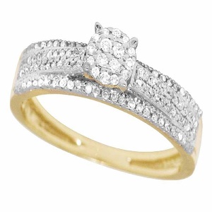 Nueva joyería clásica de moda en plata de ley chapada en oro con diamante de moissanita redondo anillo de compromiso de alta calidad para mujer - Product Image 3