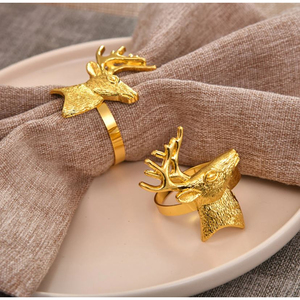 Vajilla al por mayor, servilletero, diseño de Reno dorado, Clip para servilleta, manguito de tejido para accesorios de servilleta a precio razonable - Product Image 1