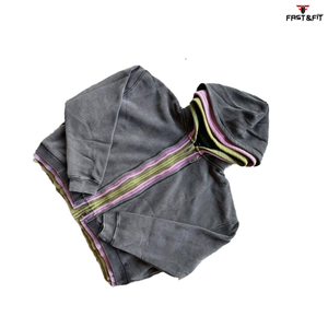 เสื้อฮู้ดดี้ซิปสามชั้น ผ้าฝ้าย 100% น้ำหนักเบา ปักโลโก้ตามสั่ง ดีไซน์เฉพาะ คุณภาพดีที่สุด ผลิตในปากีสถาน - Product Image 2