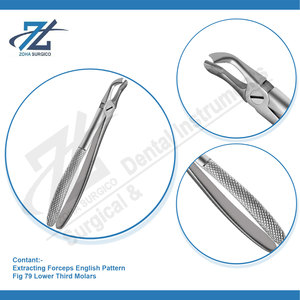 Fórceps de extracción Fig 79 Molares inferiores Fórceps de extracción de dientes Patrón inglés Juego dental Instrumentos quirúrgicos Pakistán - Product Image 4