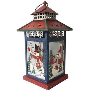 Nuevo y elegante portavelas con diseño de linterna navideña para decoración navideña en interiores y exteriores, fiestas, decoración de Año Nuevo, venta al por mayor - Product Image 1