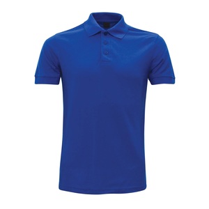 Polo de talla grande para hombre, camisa de manga corta con cuello, 100% algodón, personalizada, alta calidad, Color azul - Product Image 3