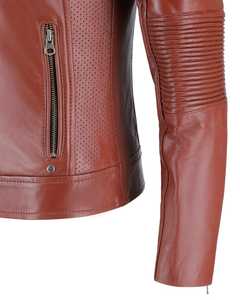 Chaquetas de cuero genuino para mujer Chaquetas de cuero de piel de oveja originales de alta calidad Diseño personalizado Chaqueta de motocicleta de Invierno para mujer - Product Image 6