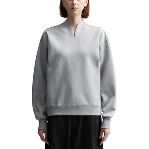 High Quality Custom Oversized Pullover Sweatshirt for Women O-Neck Drop Shoulder Design Long Length <b>Fleece</b> Acid Wash Badge 100% - Product Image 5