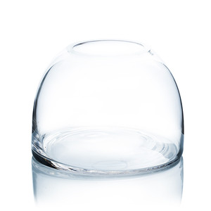 Vase en verre courbé WGV International VBC0806 - Design contemporain fait main, transparent, hauteur 5,7 cm, diamètre 200 mm - Product Image 1