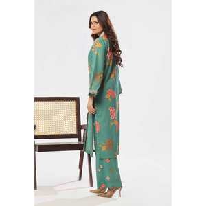 Conjunto de Traje Midi de 2 Piezas para Mujer, Color Verde, Sin Costuras, de Chifón, Poliéster/Rayón, con Borlas - Product Image 5