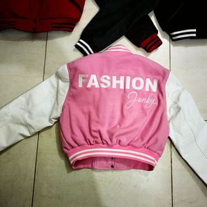 Chaqueta Universitaria de Punto para Mujer, Invierno, Acolchada, Bordada en la Parte Delantera, Manga Larga, Botones, Corta, Informal, Estilo Béisbol, Ropa de Calle, 100% - Product Image 3