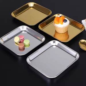 Plateau de service en acier, finition revêtue de poudre Aqua, plateau décoratif en métal - Product Image 2