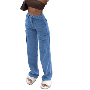 Pantalones Vaqueros de Cintura Baja Estilo Vintage para Mujer, al por Mayor, Personalizados, de Mezclilla Lavada, de Pierna Ancha, Estilo Holgado, Pantalones Baggy para Mujer - Product Image 3