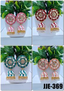 ต่างหู minakari หรูหราโลหะผสม4สีเครื่องประดับแฟชั่นน้ำหนักเบาออกแบบทันสมัยสำหรับผู้หญิงขายส่งออนไลน์ - Product Image 4