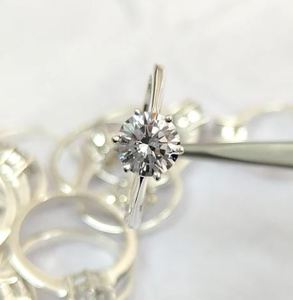 Circonita cúbica piedra de corte redondo Plata de Ley 925 anillo de joyería de plata fina compromiso de boda diseño personalizado directo de fábrica a granel - Product Image 2