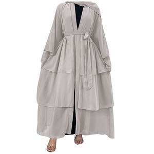 Dernier design 2025, robe longue en coton et polyester personnalisée, abayas de couleur jaune, hijab, burqa, kaftan, mode élégante, abaya de Dubaï - Product Image 3
