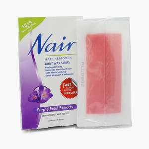 Bandes de cire dépilatoires Nair pour le corps - Extraits de pétales violets - Product Image 1