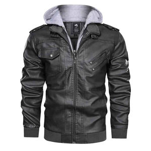 Veste en cuir noir coupe ajustée véritable pour hommes meilleure vente en gros veste en cuir coupe-vent respirante de haute qualité Hotsale - Product Image 6