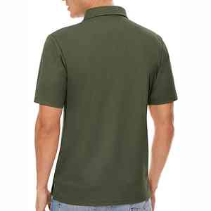 T-shirt classique à col rond en coton et velours pour hommes, manches courtes avec fermeture à glissière, pour la salle de sport, les voyages ou la maison. - Product Image 4