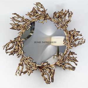 Miroir mural moderne doré de décoration Miroir mural en métal de grande taille pour hôtels et centres de villégiature Miroir doré - Product Image 5